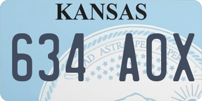 KS license plate 634AOX