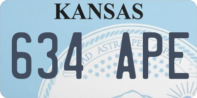 KS license plate 634APE