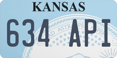 KS license plate 634API