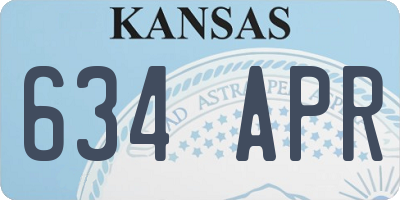 KS license plate 634APR