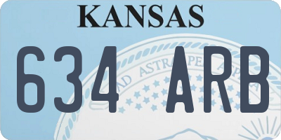 KS license plate 634ARB