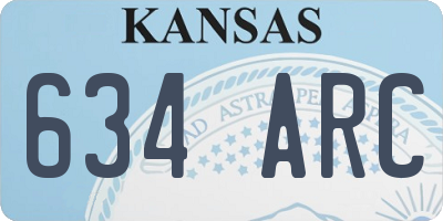 KS license plate 634ARC