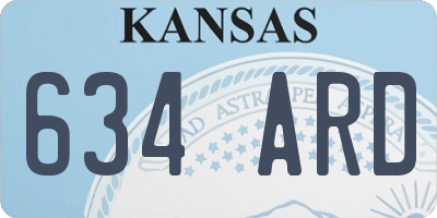 KS license plate 634ARD