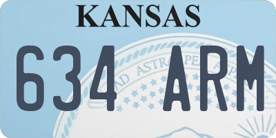 KS license plate 634ARM