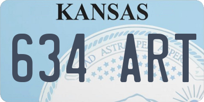 KS license plate 634ART