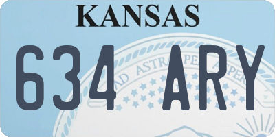 KS license plate 634ARY