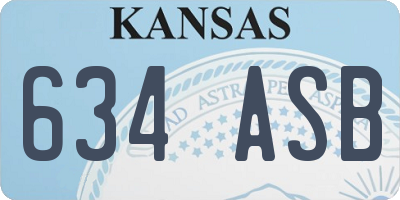 KS license plate 634ASB