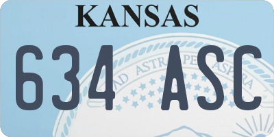 KS license plate 634ASC