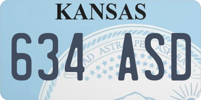 KS license plate 634ASD