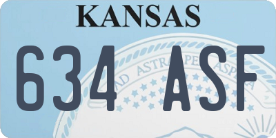 KS license plate 634ASF