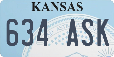 KS license plate 634ASK