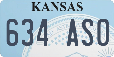 KS license plate 634ASO