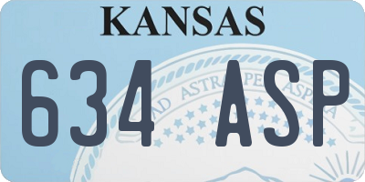 KS license plate 634ASP