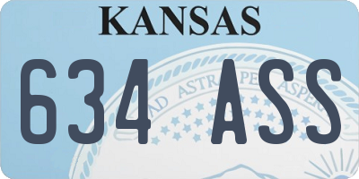 KS license plate 634ASS