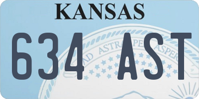 KS license plate 634AST