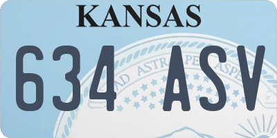 KS license plate 634ASV