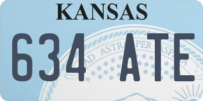 KS license plate 634ATE