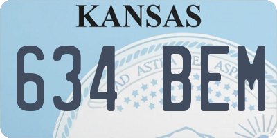 KS license plate 634BEM