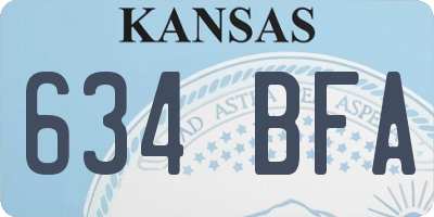 KS license plate 634BFA