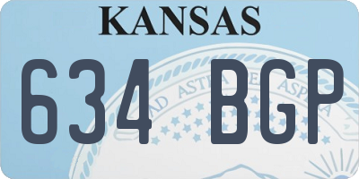 KS license plate 634BGP