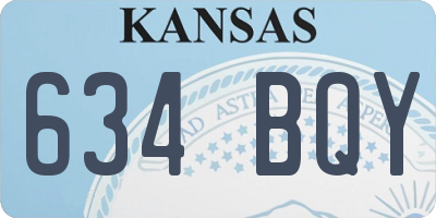 KS license plate 634BQY