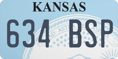 KS license plate 634BSP