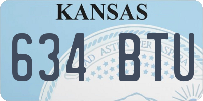 KS license plate 634BTU