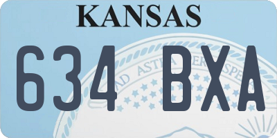 KS license plate 634BXA