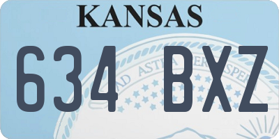 KS license plate 634BXZ