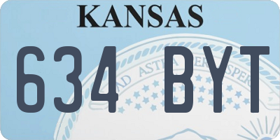 KS license plate 634BYT