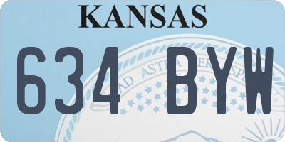 KS license plate 634BYW