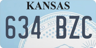 KS license plate 634BZC