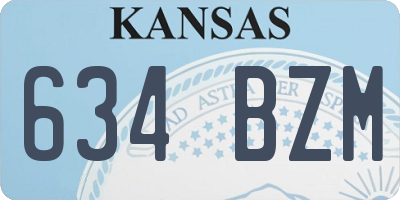 KS license plate 634BZM