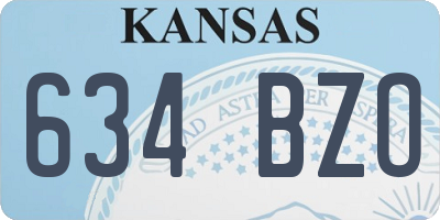 KS license plate 634BZO