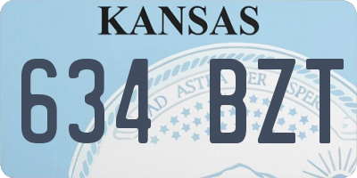 KS license plate 634BZT