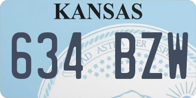 KS license plate 634BZW