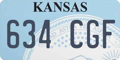 KS license plate 634CGF