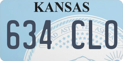 KS license plate 634CLO