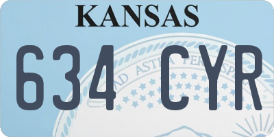 KS license plate 634CYR