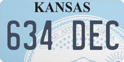 KS license plate 634DEC