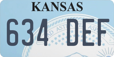 KS license plate 634DEF