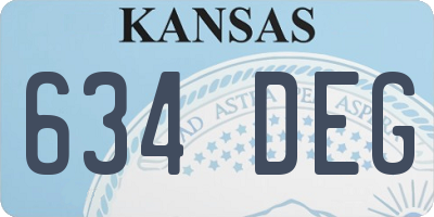 KS license plate 634DEG