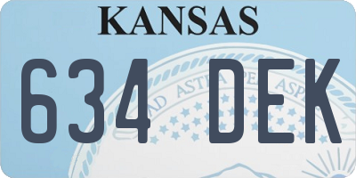 KS license plate 634DEK
