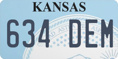 KS license plate 634DEM