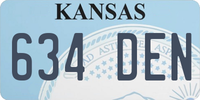 KS license plate 634DEN