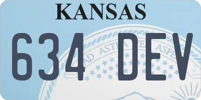 KS license plate 634DEV