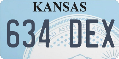 KS license plate 634DEX