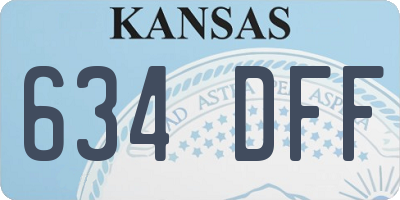 KS license plate 634DFF
