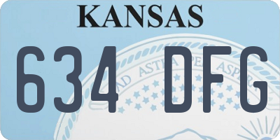 KS license plate 634DFG