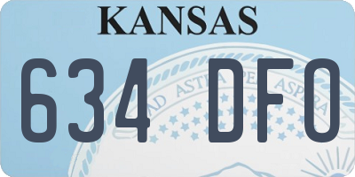 KS license plate 634DFO